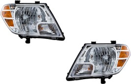 Headlights For Nissan Frontier XE LE S SV SL 2012 Halogen Chrome Left Right Pair - $298.22