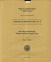 Geologic Map: Klein Branch Quadrangle, Texas - £10.21 GBP