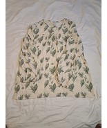 RA Cream Green Floral Print Long Sleeve Rayon Blouse - Women&#39;s Size XXL - $27.35 CAD