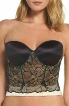 Le Mystere Sensuelle Convertible Underwire Bustier SZ 32E Black/Nude - £21.32 GBP