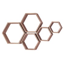 Hexagon Floating Shelves,Wall Mounted Wood Farmhouse Storage Honeycomb Wall Shel - £54.28 GBP