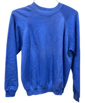 Vintage 90s Haynes Crew Neck Blank Sweatshirt Size L 42-44 Blue Made in USA - $20.56