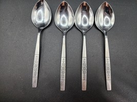 Oneida WMA Rogers Deluxe Heart Pattern Stainless Steel Spoon - Lot Of 4 - £13.28 GBP