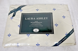 White Blue Bembridge Pattern Full Fitted Sheet Laura Ashley Original Pac... - $24.26
