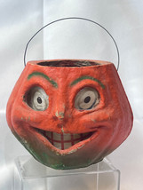 Halloween Jack O Lantern Pumpkin Vtg Paper Mache Pulp Candle Lantern Dec... - £315.77 GBP
