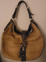 Francesco Biasia Gold Straw and Brown Leather Trim Shoulder Bag - $29.99