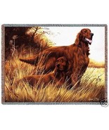 72x54 IRISH SETTER Dog Tapestry Afghan Throw Blanket  - $63.36