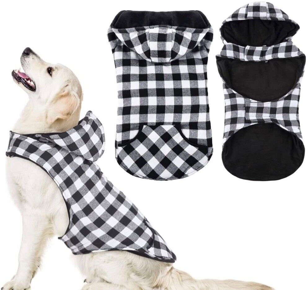Primary image for Dog Winter Coat, British Style Plaid Dog Clothes Cold Weather, Soft Warm xxl B4