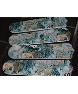 CUSTOM~ JUNGLE SAFARI RAIN FOREST *CEILING FAN**   LION APE PANDA ZEBRA ... - €101,85 EUR