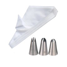 1M 2D 2F Piping Tip With 12 Inch Piping Bags Disposable,Pastry Bags And ... - $15.19