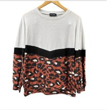 Rae Mode Women Sweater Medium Animal Print Cottagecore Knit Pullover Cabincore - £16.38 GBP