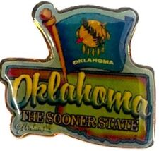 Oklahoma The Sooner State Hat Tac or Lapel Pin - $7.99