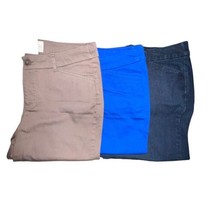 Set Of 3 St Johns Bay Womens Straight Leg Crop Pants Size 12 Brown Blue ... - £20.68 GBP