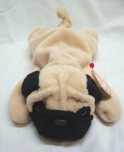 Vintage TY Beanie Baby PUGSLY THE PUG 8" Bean Bag Stuffed Animal NEW 1996 - $14.85