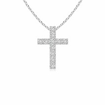 Authenticity Guarantee 
ANGARA 2MM H SI2 Diamond Cross Pendant Necklace for W... - £482.52 GBP