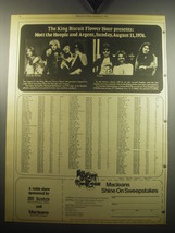 1974 The King Biscuit Flower Hour Advertisement - Mott the Hoople and Argent - £14.77 GBP