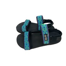 Reef Womens Size 8 Sandals Green Blue Strappy Hook and Loop Fabric y2k Vintage - £15.65 GBP