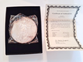1989 Washington Mint Giant KILO EAGLE 2.2 Lb Pure Silver Proof 4&quot; in Box w COA - £1,198.23 GBP