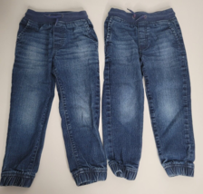 Lot of 32 Toddler Boy Oshkosh B&#39;Gosh Blue Jeans Pants Size 4 Drawstring Waist - £11.78 GBP