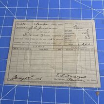 Antique Document Tax Receipt From 1896 Newton Texas Signed E.D. Downs - $25.29 CAD