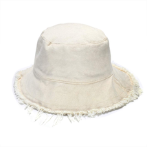 Sun Hat for Women Summer Casual Wide Brim Cotton Bucket Beach Travel  - $16.03