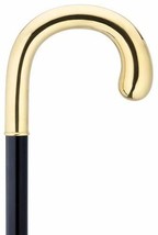 Men Crook Cane Bulb Nose 14K Gold Plate Ebony Shaft Formal Cane - £538.93 GBP