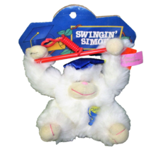 1990 SWINGIN SIMON GORILLA GRADUATING Hanging Plush Stuffed White Monkey... - $12.59