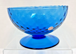 Made in Italy Bright Hot Blue Honeycomb Design Pedestal Bowl 6 x 3 3/4 Inch - $36.14