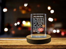 LED Base included | Hail Holy Queen Prayer Beautifully Engraved in Cryst... - $484.45 MXN+
