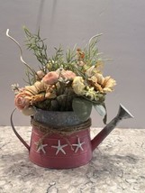 Spring Floral Arrangement in Metal Watering Can - Farmhouse Beach Rustic... - £18.32 GBP