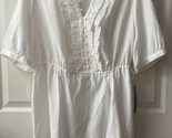 Apt 9 Womens Plus Size 1X White Ruffled Short Sleeve Blouse nwt - £17.33 GBP