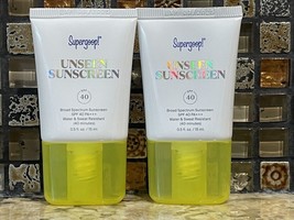 Bundle of 2 SUPERGOOP! Unseen Sunscreen FACE SPF40 Travel Size .50oz ea ... - $17.77