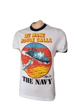 Rare Vintage 1980s Graphic Tee We Make House Calls The Navy Made in USA Military - £35.49 GBP