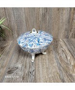 Vintage Lefton Blue Paisley Candy Box with Lid KF 2142 - $36.00
