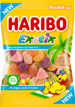 HARIBO EXOTIX Exotic fruit gummies Snack pack 05g-Made in EUROPE -FREE SHIP - $7.38