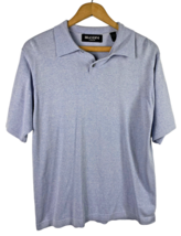 Brandini Knit Polo Shirt Size Medium Mens Light Blue Yachting Coastal Sa... - $37.22