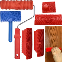 Wood Graining Tool Set, 6Pcs 7&quot; Fake Wood Grain Roller Painting Tool with Handle - £25.93 GBP