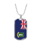 British Virgin Island Flag Necklace Stainless Steel or 18k Gold Dog Tag ... - £37.81 GBP+
