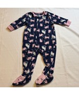 Carter&#39;s Footie Pajamas Navy Blue with Kitty Cats Size 6M - $14.53 CAD