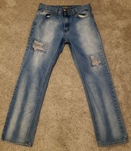 Mens Parish Nation  Jeans Size 34 x 31 Straight Leg Destroyed Denim Jeans - $15.52