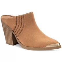 Sun + Stone Women Western Mule Heels Deyzaa Size US 5M Tan Microsuede - £25.61 GBP