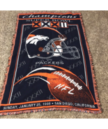 Super Bowl XXXII Broncos Vs Packers Throw Blanket - Read Description - £12.20 GBP