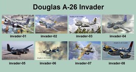 8 Different Douglas A-26 Invader Warplane Magnets - £78.22 GBP