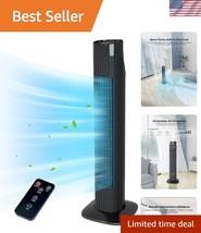 Quiet 80° Oscillating Tower Fan, 3 Speeds with Timer - Perfect for Home ... - $58.00