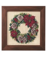 Como Poinsettia Wreath Seasonal Flower Arrangement Cross Stitch Kit - $36.69