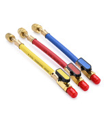 3Pcs Ball Valves Charging Hose R410A Set Air Condition Hvac Repair Tool - £34.60 GBP