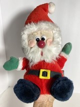 Santa Claus Christmas Hand Puppet Tree Topper Felt Accents 11in Tall - £15.94 GBP