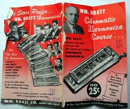 Vintage 1933 Wm. Kratt Chromatic Harmonic Course How To Play 10/12 Hole Harps - £12.44 GBP