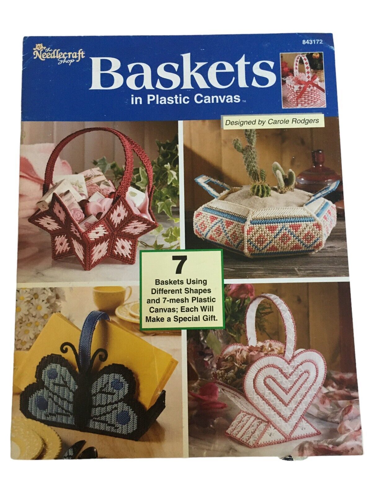 The Needlecraft Shop Baskets in Plastic Canvas Crafts 7 Designs Butterfly Heart - $5.99