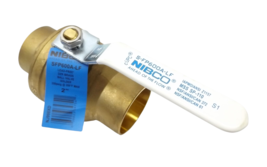 Nibco S-FP600A-LF NJ998XD 2 In Solder Full Port Dzr Brass Ball Valve - £35.03 GBP